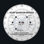 Study Quantum Physics You Can Do Things Dartboard<br><div class="desc">Quantum physicists and fans of quantum thinking will enjoy any of these wry quantum mechanics attitude gifts featuring a schema of the quantum world along with the following tongue-in-cheek advice: "Study Quantum Physics After All, You Can Do Things Prohibited By The Laws Of Classical Physics". Make others do a double-take...</div>
