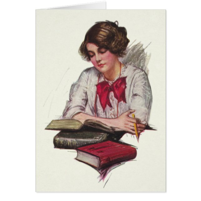 Study Time Girl With Books (Front)