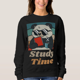 Study Time Panda Bear Cute  Retro Animal Student Sweatshirt