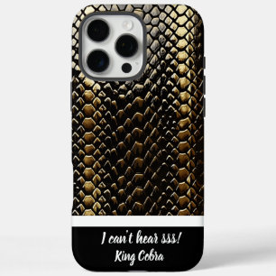 Studying black and gold snake patterns iPhone 16 pro max case