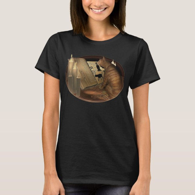 Studying Cat Lessons T-Shirt (Front)