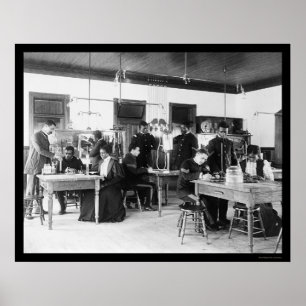 Studying Physics Hampton Institute VA 1899 Poster