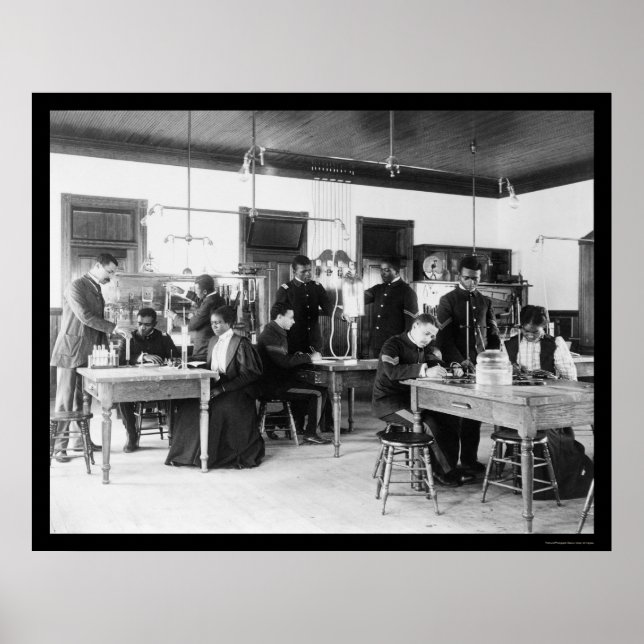 Studying Physics Hampton Institute VA 1899 Poster (Front)