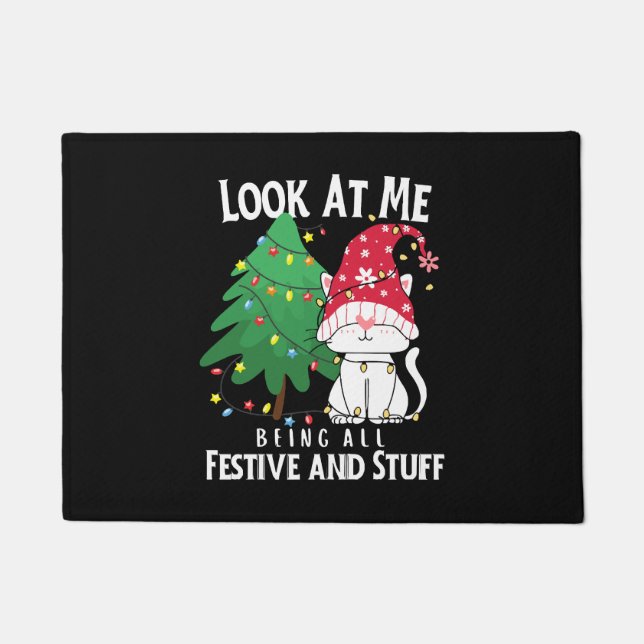  Stuff Funny Christmas Cat Doormat (Front)