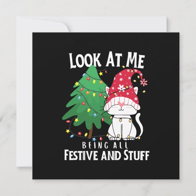 Stuff Funny Christmas Cat Invitation (Front)