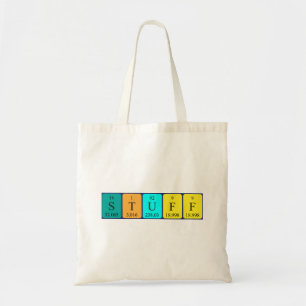 Stuff periodic table name tote bag