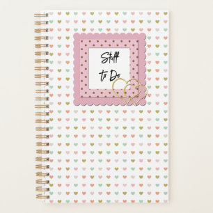 Stuff to Do Pastel Hearts Cute Modern Planner