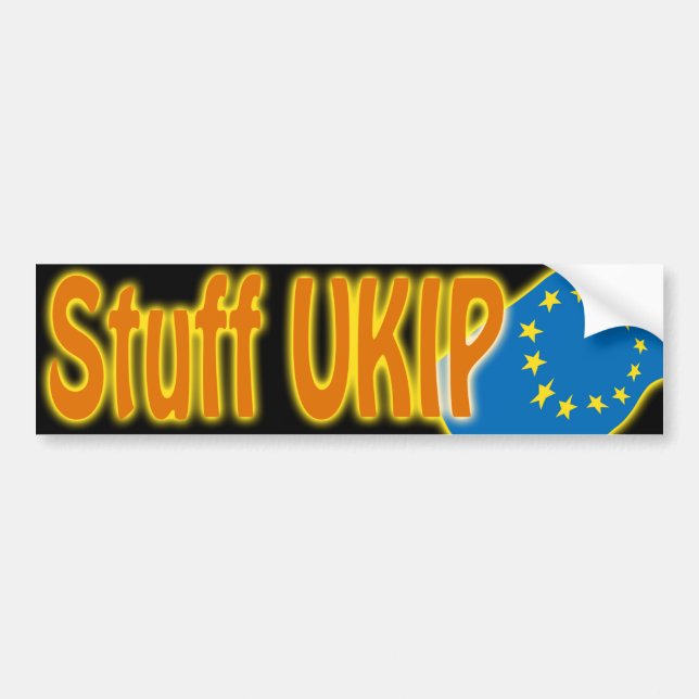 "Stuff Ukip" UK's European Union EU referendum Bumper Sticker (Front)