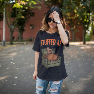 Stuffed AF - Funny Thanksgiving Turkey Humour Tri-Blend Shirt