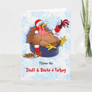 Stuffed and Basted Turkey (Wine) Holiday Card