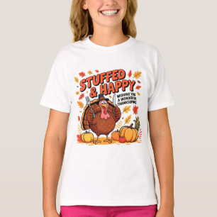 Stuffed and Happy Funny Thanksgiving T-Shirt
