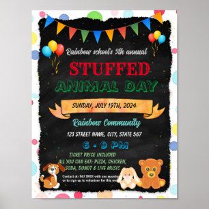 Stuffed Animal Day school event flyer poster