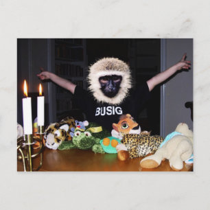 Stuffed animal king postcard