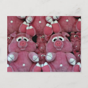Stuffed animals at amusement park postcard