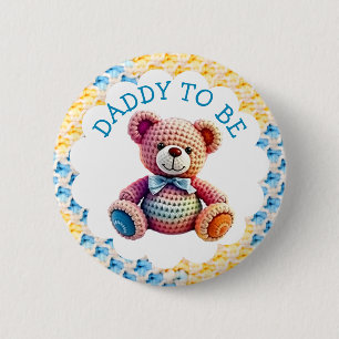 Stuffed Animals Boy's Dad To Be Baby Shower 6 Cm Round Badge