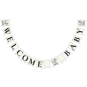 Stuffed Bunny "Welcome Baby" BABY SHOWER Bunting