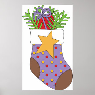 Stuffed Christmas Stocking Poster