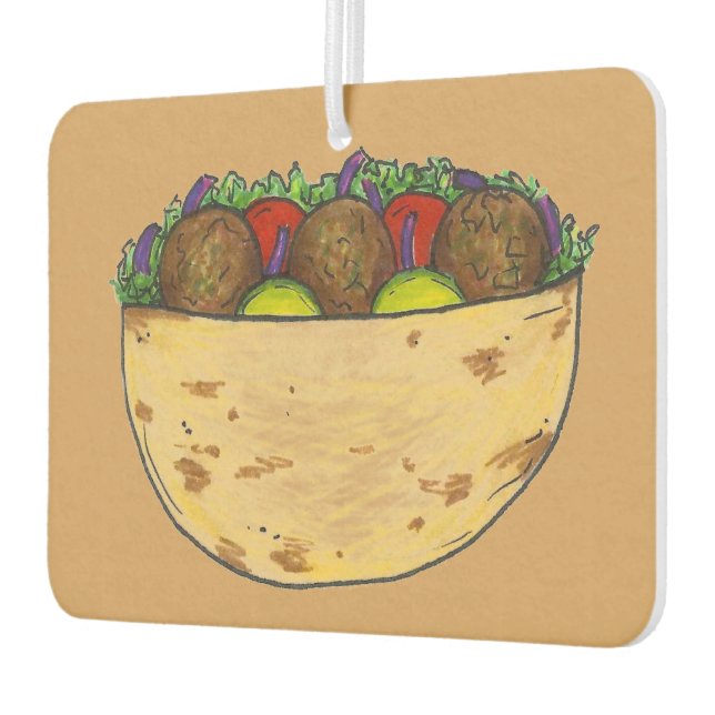 Stuffed Falafel Pita Sandwich Mediterranean Food Car Air Freshener (Left)