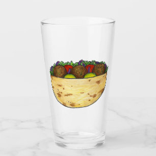 Stuffed Falafel Pita Sandwich Mediterranean Food Glass