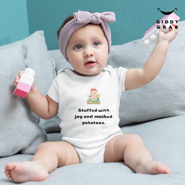 Stuffed with Joy & Mashed Potatoes Thanksgiving  Baby Bodysuit (Creator Uploaded)