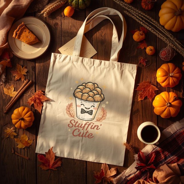 Stuffin’ Cute - Funny Thanksgiving Stuffing Pun  Tote Bag (Creator Uploaded)