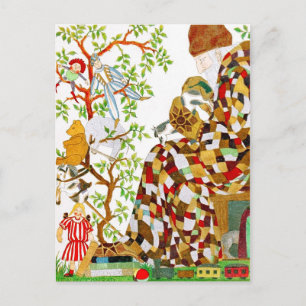 Stuffing Christmas Stockings Holiday Postcard