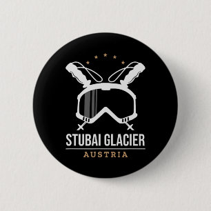 Stui Glacier Austria Ski Resort Vintage Skiing 6 Cm Round Badge