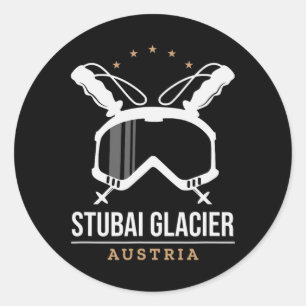 Stui Glacier Austria Ski Resort Vintage Skiing Classic Round Sticker