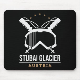 Stui Glacier Austria Ski Resort Vintage Skiing Mouse Pad
