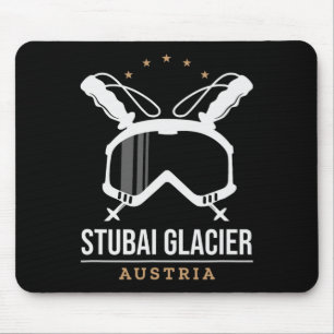 Stui Glacier Austria Ski Resort Vintage Skiing  Mouse Pad