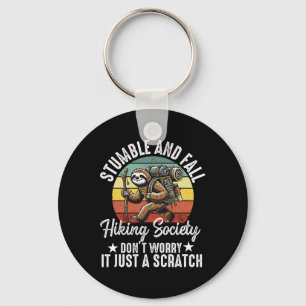 Stumble And Fall Hiking Society Funny Hiker Sloth Key Ring