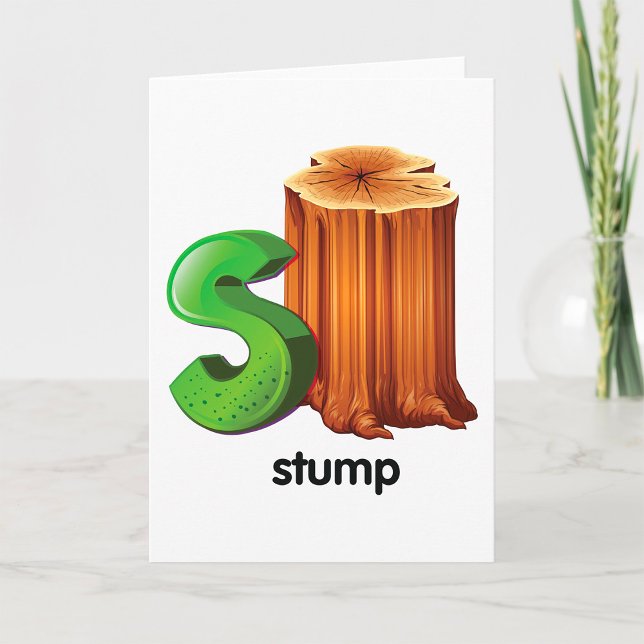 Stump Alphabet Letter S Fun Tree Stump Art  Card (Creator Uploaded)