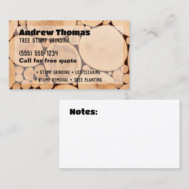 Stump Grinding Business Card (Front/Back)
