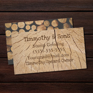 Stump grinding business card