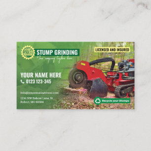 Stump grinding, Forestry mulching, land clearing Business Card