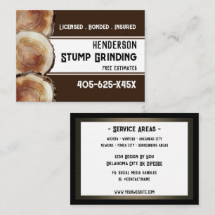 Stump Grinding Wood Business Card