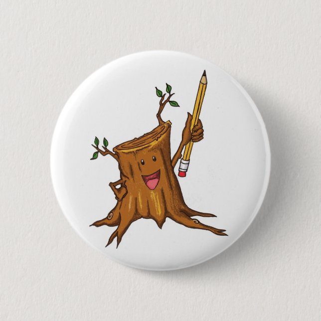 Stumpy Button (Standard) White (Front)