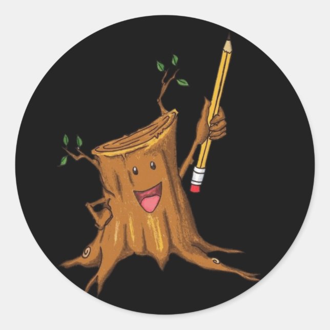 Stumpy Sticker (small) Black (Front)