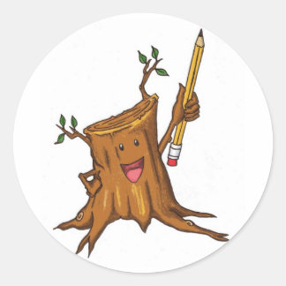 Stumpy Sticker (small) White