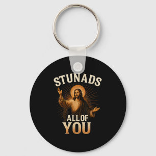 Stunads All Of You Funny Jesus Silhouette Sarcasti Key Ring