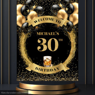 Stunning 30th Man Birthday Whiskey Event Tapestry