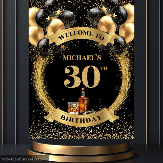 Stunning 30th Man Birthday Whiskey Party Tapestry (Stunning 30th Man Birthday Whiskey Party Tapestry)