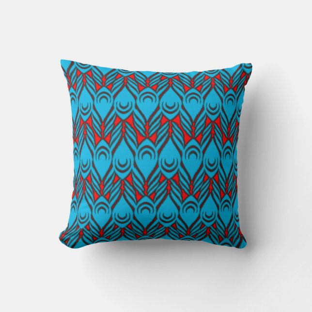 Stunning 3D Colourful Digital Accent Throw Pillow (Front)
