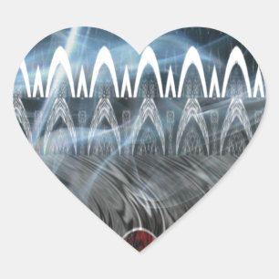 Stunning Abstract Art Print Heart Sticker