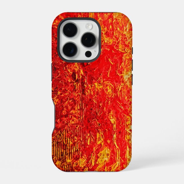 stunning abstract design in orange and yellow iPhone case (Back)