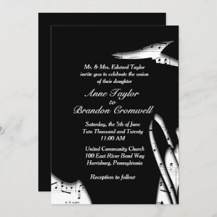 Stunning Abstract Music Theme Wedding Invitation