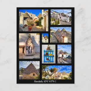 Stunning Alberobello, collage Postcard