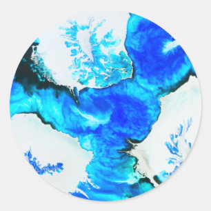 Stunning Alcohol Ink Painting Classic Round Sticker