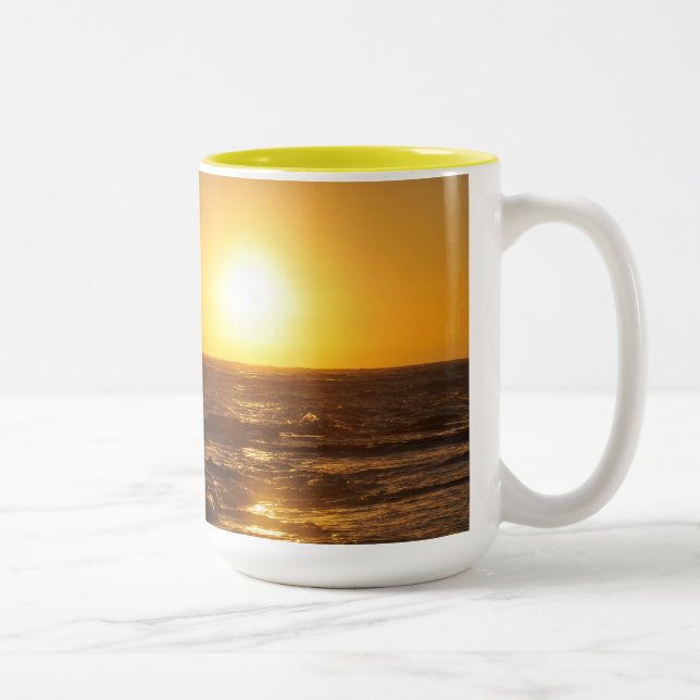 Stunning Aloha Sunrise Mug: large 17 oz. Two-Tone Coffee Mug (Right)