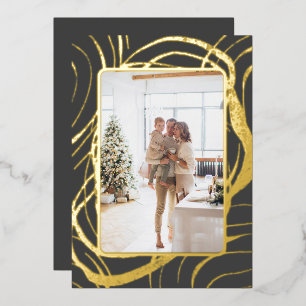 Stunning and Sophisticated Photo Christmas Foil Holiday Card